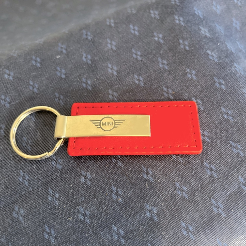 Mini Cooper Red Rectangle Keychain Gently Used Fi… - image 1